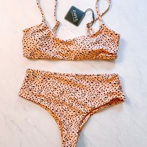 *NEW* Zaful Peach Animal Print High Waisted Bikini